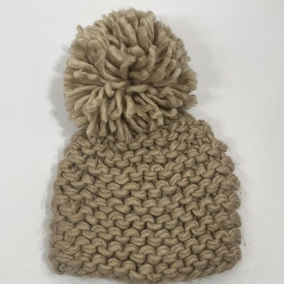 BCBGeneration Tan Chunky Pom Pom Knit Beanie - Picture 3 of 12